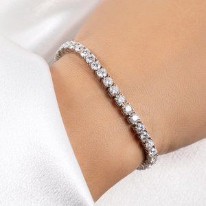 Certified 10.8ct. t.w. Moissanite Diamond Tennis Net Bracelet NEW